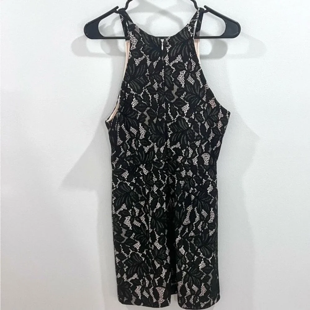Black and nude lace sheath dress size medium NWOT
